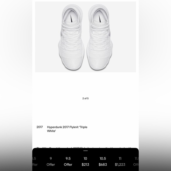 Nike Hyperdunk 2017 Flyknit 'White Mens size 10.5 - Picture 9 of 9